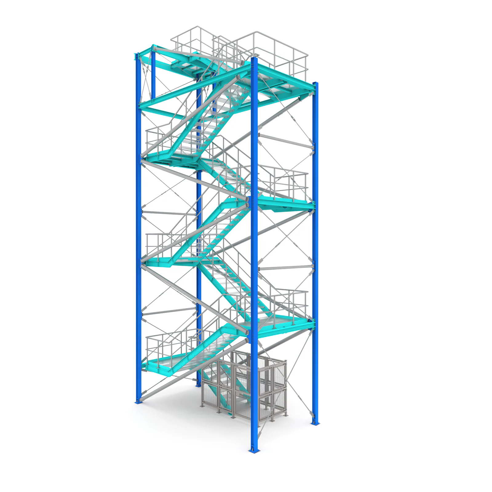 ThinkSteel Referenz – Stahlbauvisualisierung eines Treppenturms