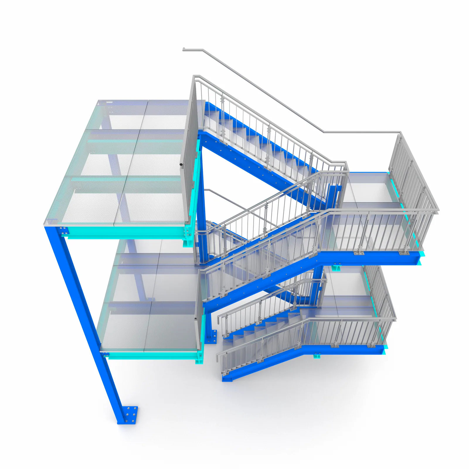 ThinkSteel Referenz – Stahlbauvisualisierung einer Treppenanlage