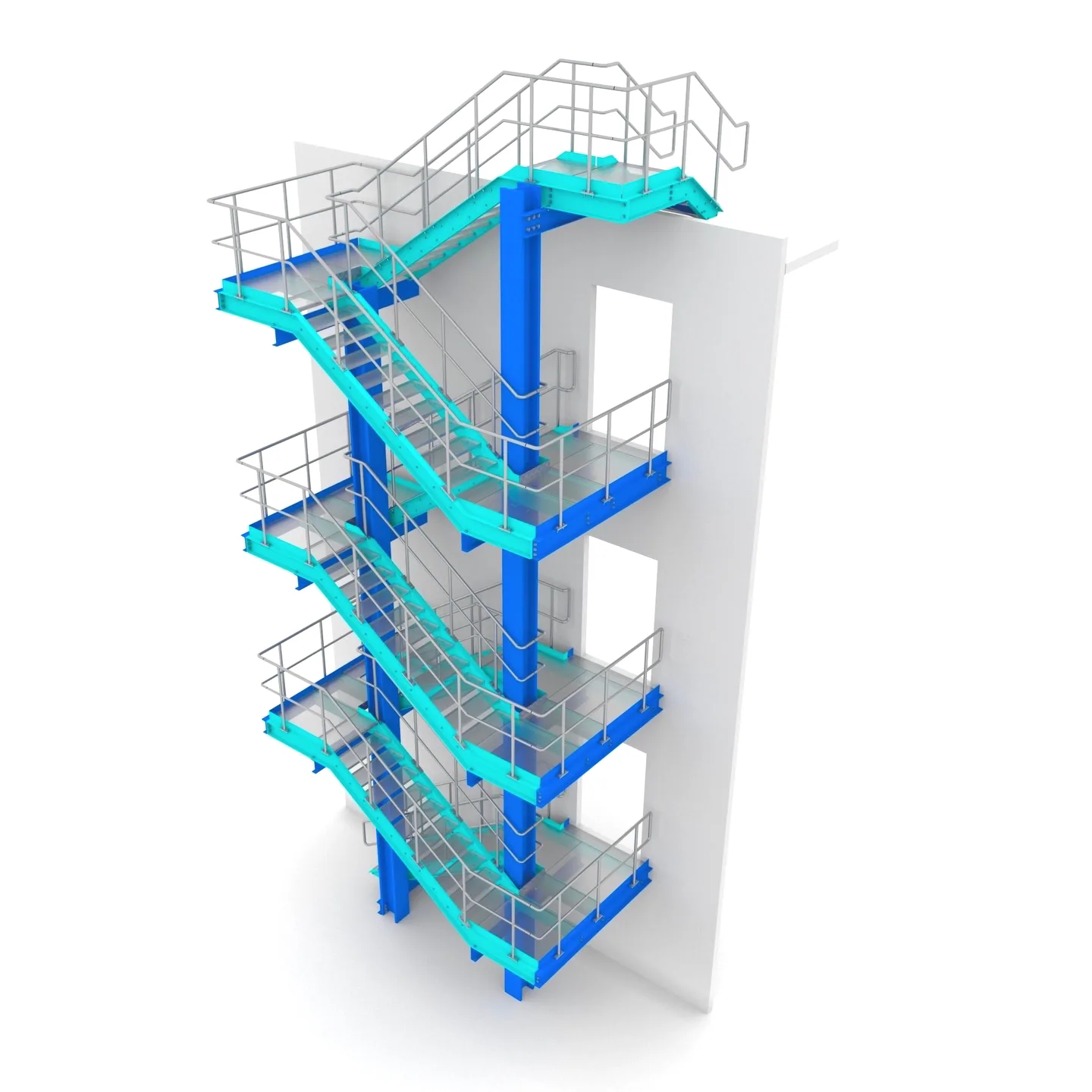 ThinkSteel Referenz – Stahlbauvisualisierung eines Treppenturms
