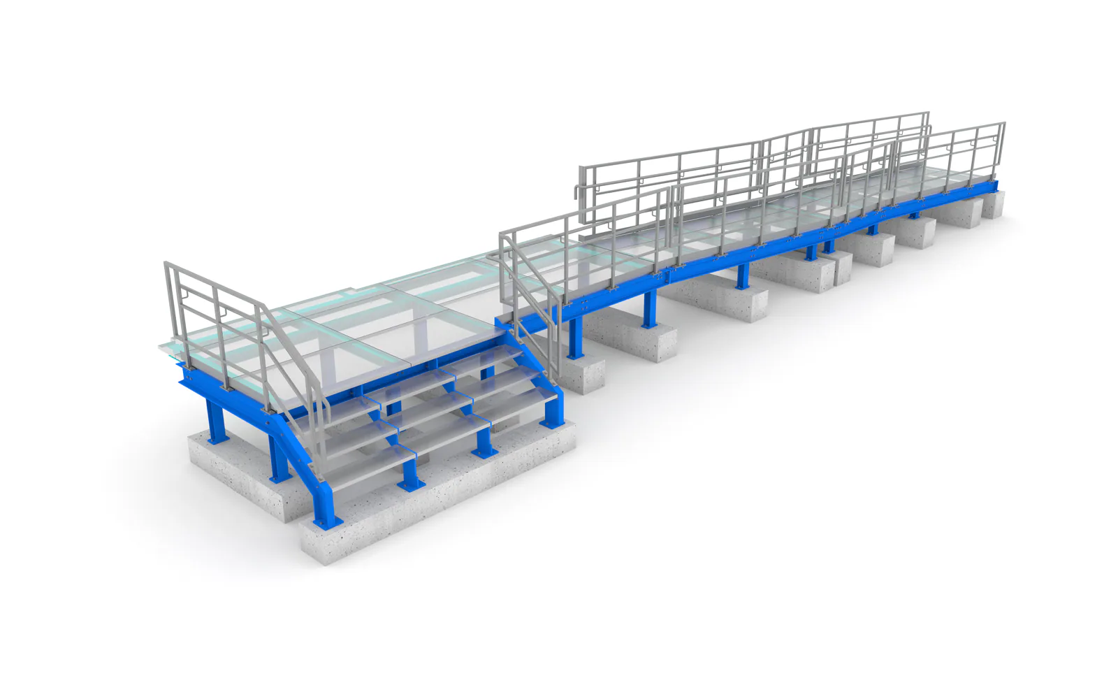 ThinkSteel Referenz – Stahlbauvisualisierung einer barrierearmen Rampenanlage