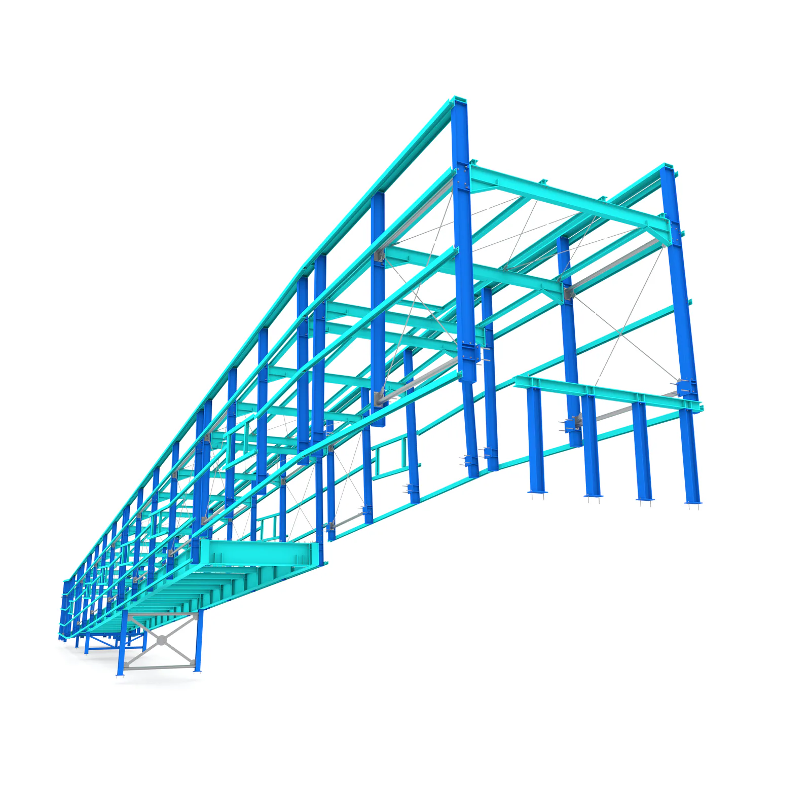 ThinkSteel Referenz – Stahlbauvisualisierung einer Rampenkonstruktion