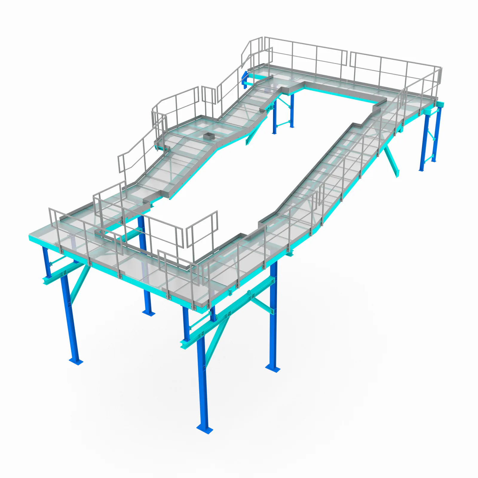 ThinkSteel Referenz – Stahlbauvisualisierung eines umlaufenden Laufstegs
